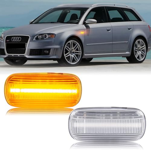 OZ-LAMPE LED Blinker Seitenblinker für Audi A3 S3 8P A4 S4 RS4 B6 B7 A4 B8 A6 S6 RS6 C5 C7 A8 D3 TT 8J Roadster, Blinker mit Canbus Fehlerfrei, Schwarz