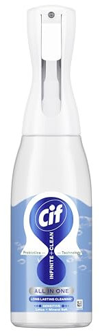 Cif Infinite Clean Sensitive Lotus & Mineral Salt All in One Cleaner Spray with probiotics technology for a long-lasting clean* 590 ml