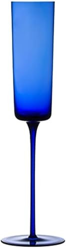 WZYYCV Bicchieri Bicchieri da Vino creativi Bicchieri da Cocktail in Vetro Blu Bicchieri da Vino Rossi Rotondi a Stelo Lungo per Bar Bicchiere Birra
