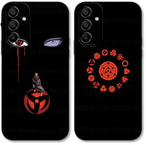 PBNDJVG 2 Stück Handyhülle für Samsung Galaxy A15 4G Hülle 6.5'', Phone Case Anime Akatsuki mit Muster Designs Manga Mädchen Junge Schutzhülle Stoßfest TPU Weich Ultra Dünn Cover Überlegener Schutz