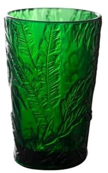 Embossed Green Glasses Goblet Heavy Thick Dessert Wine Glasses Goblets Stemware Side Water(Yellow)