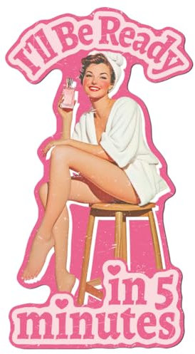 WADORN Vintage Metall Blechschild Mit Aufschrift 'Badende Sexy Frau', 38x21cm Lustiges Retro Blechschild Für Badezimmer Toilette Pin Up Dame Badet Wandkunst Poster Plakette Für Zuhause Badezimmer