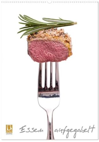 Essen aufgegabelt (Wandkalender 2026 DIN A2 hoch), CALVENDO Monatskalender: Leckeres Essen auf einer Gabel (CALVENDO Lifestyle)