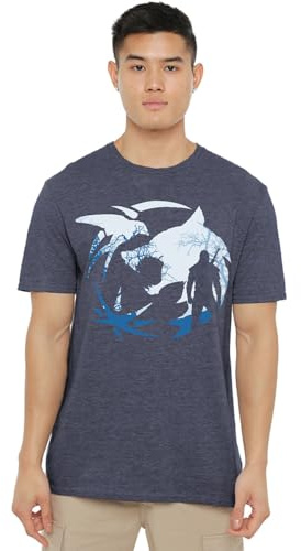 The Witcher - Logo Silhouette Unisex T Shirt, Heather Navy, XX-Large