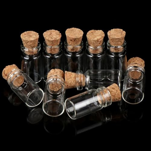 10Pcs Dollhouse Glass Jars Miniature: 1/12 Scale Glass Bottles Food Container for Kitchen Restaurant - Mini Canister Empty with Cork,Dollhouse Decor,Dollhouse DIY Accessories