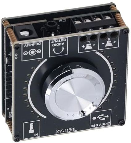 Eujgoov 2CH Amplifier BT -Board Digital Power Amp Sound Modul Audio, XY D50L, 2x50W, Stereo, BT5.1, USB Aux für Heimkinos, DIY