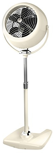 Vornado VFAN™ Sr. Ventilador de pedestal, circulador de aire de pie de metal vintage, 3 velocidades, altura ajustable 42-55 pulgadas, cabezal inclinable, circulador para dormitorio, hogar