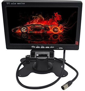 Padarsey 7 Inches TFT Color LCD Car Rear View Camera Monitor Support Rotating The Screen and 2 AV Inputs (7 Inch LCD Monitor)