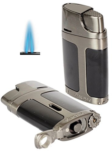 Xikar Element Double Jet Feuerzeug Black-Gunmetal inkl. Lifestyle-Ambiente Tastingbogen