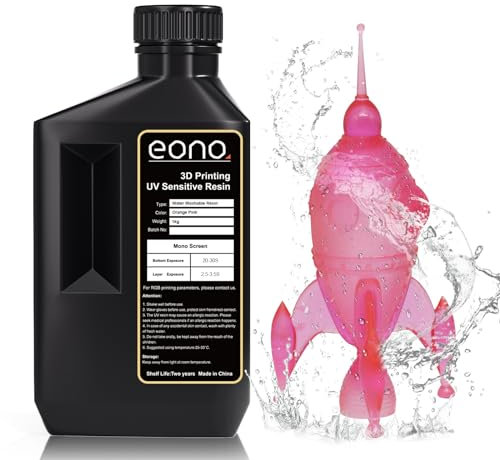 EONO Zweifarbiges Wasserwaschbares 3D Drucker Resin Zweifarbiges Farben Water Washable 3D Druck Resin UV 405nm Rapid Resin für LCD 3D Druck, Rosa+Orange 1000g