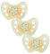 dentistar Night Silikon Schnuller 3er-Set - Größe 2, 6-14 Monate - Glow in the Dark Nuckel mit Dentalstufe – BPA-frei – Made in Germany - Stern, Gelb