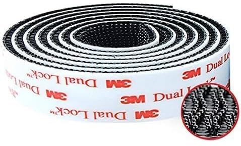 CANOPUS Dual Lock Extra Fuerte, Impermeable Dual Lock SJ3550 (25,4mmx1m), Adhesivo Cinta Fijación, (5X mas fuertes que la cinta de gancho y bucle), Cintas Adhesivas de Doble Cara, Negro