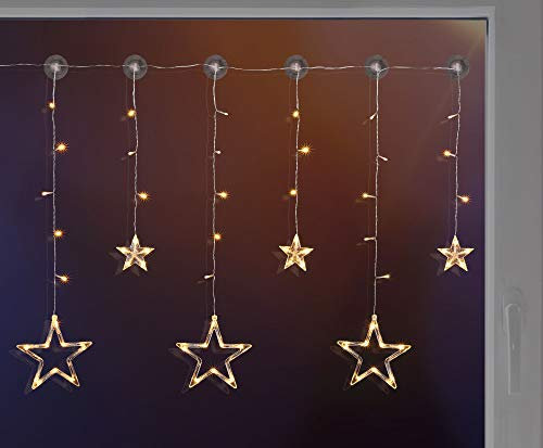 Benelando 63 LED Lichterkette mit Sternen für den Innenbereich Lichterschlauch Weihnachten