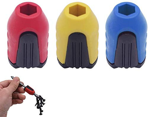 Bestgle Screwdriver Bit Drive Holders, 3 Packs Removable Screwdriver Bit Magnetizer Ring Screw Catcher Drive Holder
