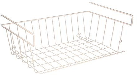 Cesta Bajo Estante Colgante Blanca 39x25x11cm.