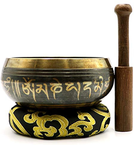 Wsaman Authentique Vieux Cuvette De Chant Tibétain Ancien, Ensemble de Bol Tibétain Bell Bouddhiste Bols Chantant Tibétain Instrument De Musique pour Méditation Guérison Relaxation Yoga,2,9.5cm