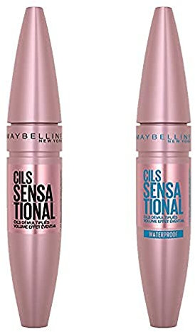 Lot de 2 - Mascara Volume Recourbant - Cils Sensational & Cils Sensational Waterproof - Teintes: noir