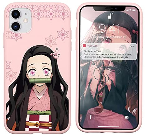 Nezuko Schutzhülle für Apple iPhone 11 6,1 Zoll, stoßfest, weich, TPU, Silikon, Schutzhülle, Anime, Tanjirou Nezuko