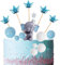 Morofme Blue Elephant Cake Topper mit Baby Elephant 14pcs, Pearl Balls Crown Cake Picks, Elephant Cake Dekoration für Elephant Theme Es ist ein Junge Kleine Erdnuss Baby Shower Birthday Party Supplies