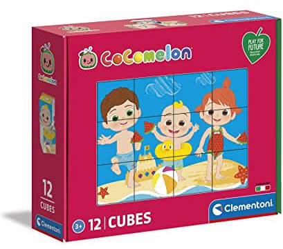 Clementoni - 45013 - Cubes Play for Future - Puzzle Cocomelon - 12 pièces, Puzzle Enfants 3 Ans, matériaux 100% recyclés, Puzzle Dessin animé - fabriqué en Italie