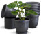 10er Set Blumentöpfe mit Untersetzer 27 cm Durchmesser Anthrazit runder Pflanzkübel aus Kunststoff großer Blumentopf Pflanztopf Kräutertopf für Wohnung Balkon und Garten