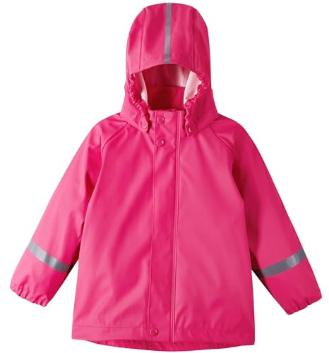 Reima - Lampi Regenjacke für Kinder Wasserdicht - Jacke für Jungen und Mädchen, Reißverschluss vorne, Abnehmbare Kapuze, Reflektierende Details, Maschinenwaschbar - Candy pink, 146