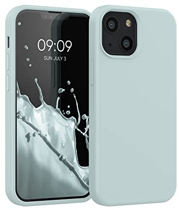 kwmobile Carcasa Compatible con Apple iPhone 13 Mini Funda - Case TPU y Silicona antigolpes - Apto Carga inalámbrica - Menta Cool