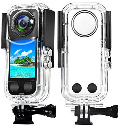VOLOHAS Custodia Impermeabile per Action Camera Insta360 X3 - Subacquea 40 m, Protettiva Con Montaggio Rapido per Fotocamera Panoramica