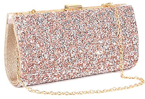 Naimo Damen Clutch Strass Abendtasche Elegante Kettentasche Portemonnaie Tasche Unterarmtasche Hochzeit Party Prom Handtasche