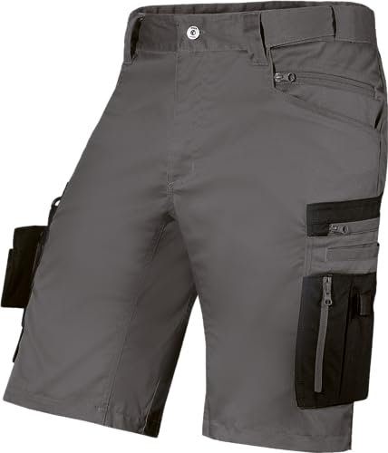 Uvex echor Arbeitsshorts - Kurze Arbeitshose - Herren-Cargohose - Stretch-Bund, Abriebfest & viel Stauraum - Grau - Gr. 56