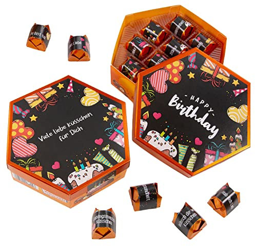 younikat Aufkleber-Set passend für Küsschen Pralinen - Geburtstag für Dich Schwarz I dv1187