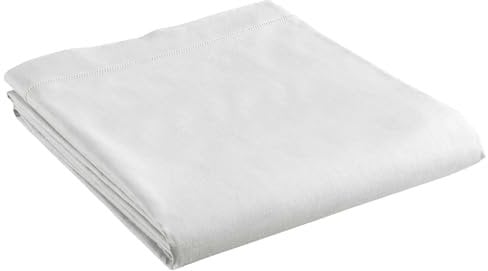 douceur d'intérieur, Drap Plat (240 x 300 cm) Lina Blanc, 100% Coton