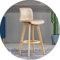 Chaises de bar pivotantes en bois d'hévéa avec dossier et repose-pieds rembourrés – Tabourets hauts pour comptoir de cuisine, salle à manger et îlot – Tabourets de bar élégants et confortables
