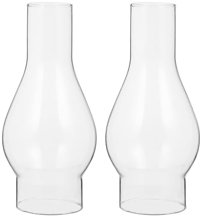 OSALADI Paralume in Vetro Trasparente 6.30X2.09 Pollici Ricambio Per Lampada a Cherosene Paralume Antivento Accessorio Per Lampade Ad Olio Illuminazione Interna Casa Negozio Dormitorio