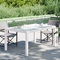 Homgoday Table de jardin, 150 x 90 x 75 cm, verre trempé, polyrotin blanc, table à manger, table de jardin, tables extérieures