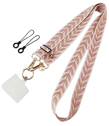 Cordón para teléfono móvil, cadena colgante cruzada, cadena de perlas para mujer, correa ajustable, reemplazo de pérdida