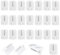 Jinpojun 24 Pcs Gancho de Barra de Cortina Autoadhesivo Sin Taladro, Barra Cortina Adhesiva para Cortinas Ventanas Percha Visillos Baño Cocina, Blanco