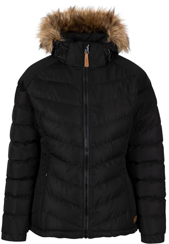 Trespass Nadina Women's Padded Hooded Casual Jacket Black/Black Size - 12