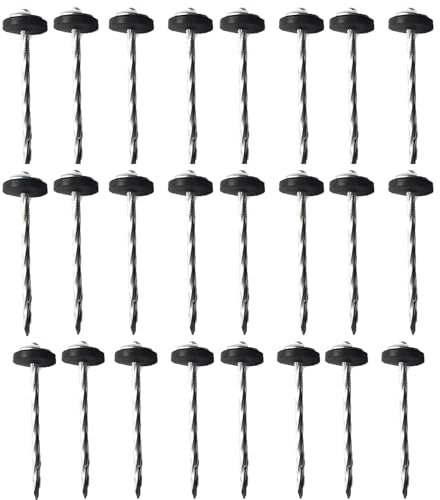 Bodenplanen-Heringe, 24 Stück, robuste Stahl-Metall-Heringe für Zelt, Vorzelt, Garten, Unkrautmatte, Camping, Markise, Wandern, verzinkter Federkopf, Nagel-Standheringe, 9 cm