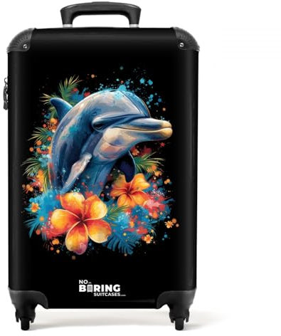 NoBoringSuitcases.com Handgepäck Koffer mit Rollen - Hartschalenkoffer, Trolley Mittelgroß mit TSA Schloss - Reisetasche mit Graffiti-Druck