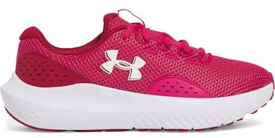 Under Armour UA W Charged Surge 4, Scarpa da Corsa Donna, Cresta Cremisi Fucsia Sfumata Bianco, 36 EU