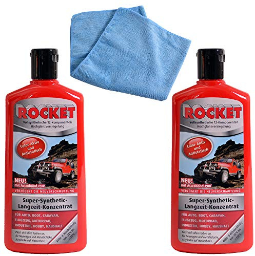 Autopolitur Inklusive Mikrofaser Poliertuch Hochglanzversiegelung Für Die Lackpflege Mit UV Schutz Und Streusalzfest - 500 ml (2-tlg.)