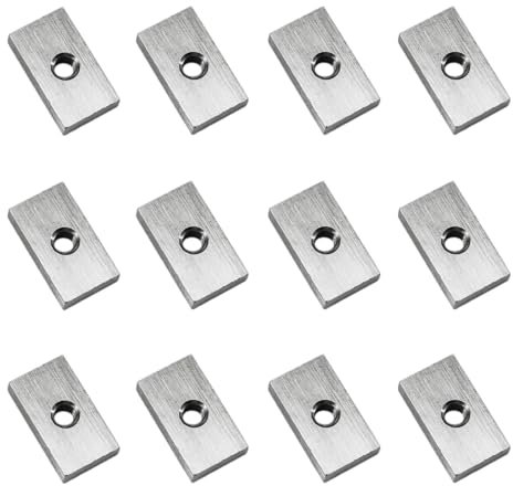 12 dadi rettangolari M5 in acciaio inox, dadi quadrati di fissaggio per mobili connettore macchinari, 17 x 17 x 3 mm