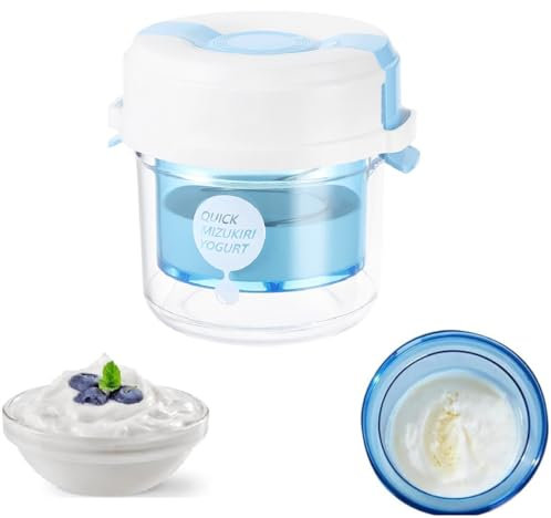 lomonmen Colador Yogurt Griego,Yogurtera de Malla Fina Filtro,Tamices de Filtro de Yogur con Tapa,Separador de Suero Reutilizable para Hacer Yogur Griego Grueso de Nuez (azul claro)