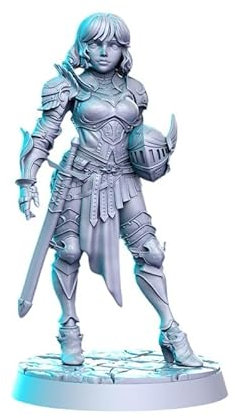 TYL | DND 53 | Gray Unpainted Miniature Fantasy Miniatures for War Gaming, RPG 32mm - Scale Figures, Detailed Tabletop Boardgame Accessories, Realistic 3D Miniature (Svanielle)