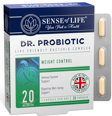 Sense of Life Dr. Probiotic Complex for Weight Management Support, 30 Capsules – 20 Billion CFU – Probiotics & Prebiotics – Supports Gut Health, Digestion & Metabolism