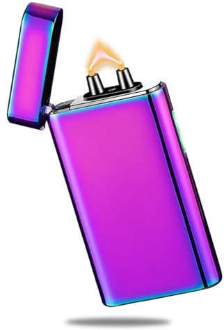 Elektrisch Lichtbogen Feuerzeug USB Aufladbar Plasma Elektro Winddicht Flamme Feuerzeuge USB C Wiederaufladbar Sturmfeuerzeug Elektrisch für Kerzen, Outdoor, Camping Küche (Farbig)