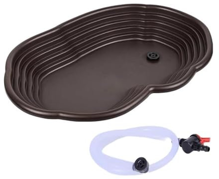 avec Rampe et Plate-Forme, Plat d'eau Tortue pour Grenouille, Gecko, Tuyau de vidange,Bassin de Bain pour Reptiles, Bol d'eau d'alimentation pour Reptiles, Plat d'alimentation pour Reptiles