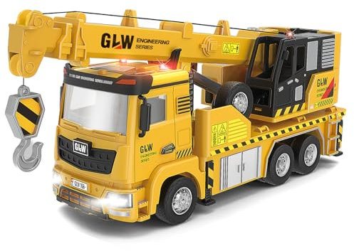 LTFIOON Vehículos de Construcción de Juguete, 1:40 Juguetes Grúa, Vehículos de Transporte con Sonido y Luz, Camiones de Juguete para Niños, Regalos y Juguetes para Niños 3 4 5 6 Años