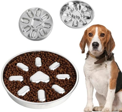 Antischlingnapf Hunde, Edelstahl Slow Feeder Hundenapf, Anti Schling Napf Hund,Slow Feeder Hundenäpfe Für Groß Klein Hund Katze